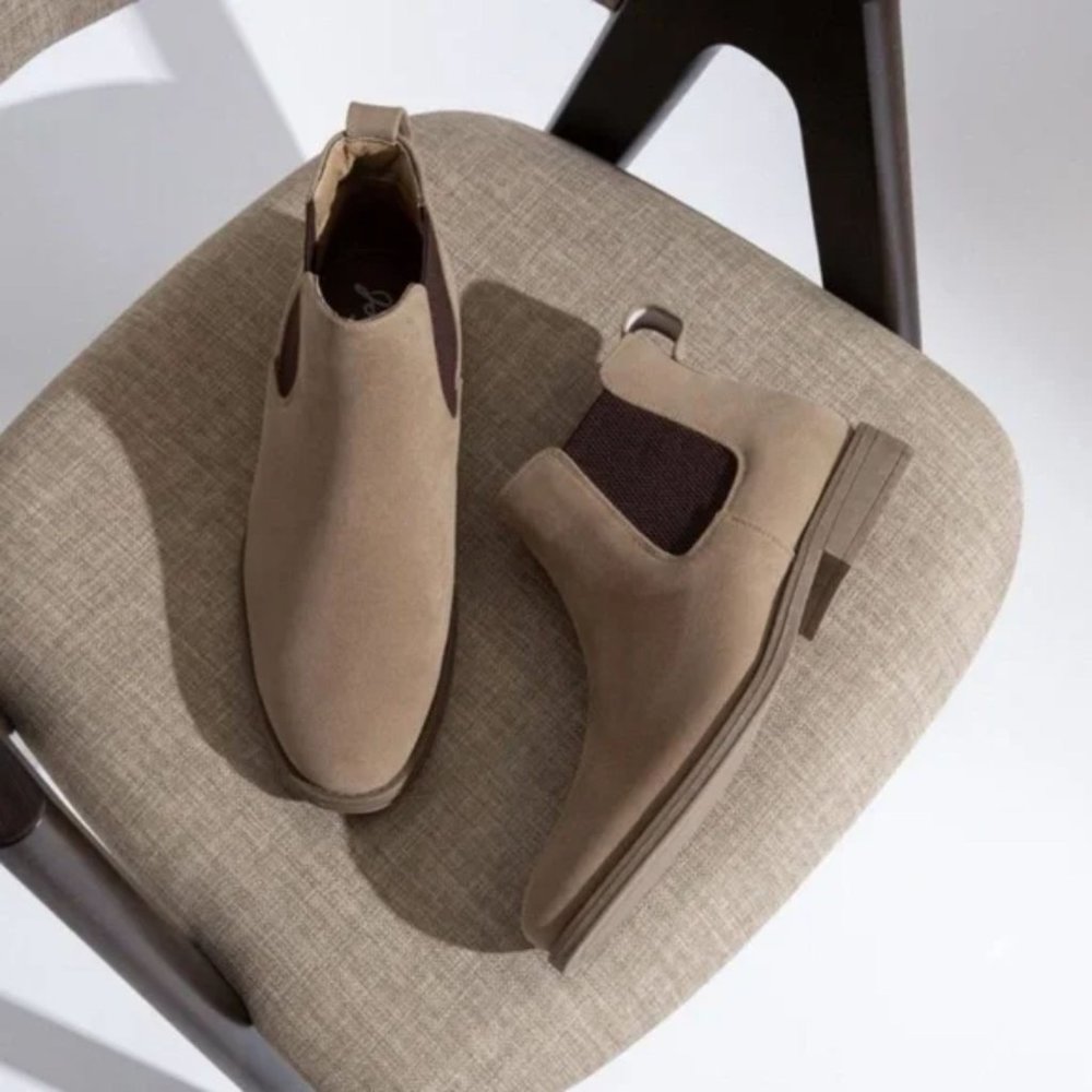 New Men's Chelsea Boots Casual Suede Fall Ankle Boots Simple, Mushroom - Picture 7 of 10